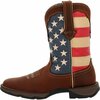 Durango Lady Rebel by Patriotic Women's Pull-On Western Flag Boot, BROWN/UNION FLAG, M, Size 8 RD4414